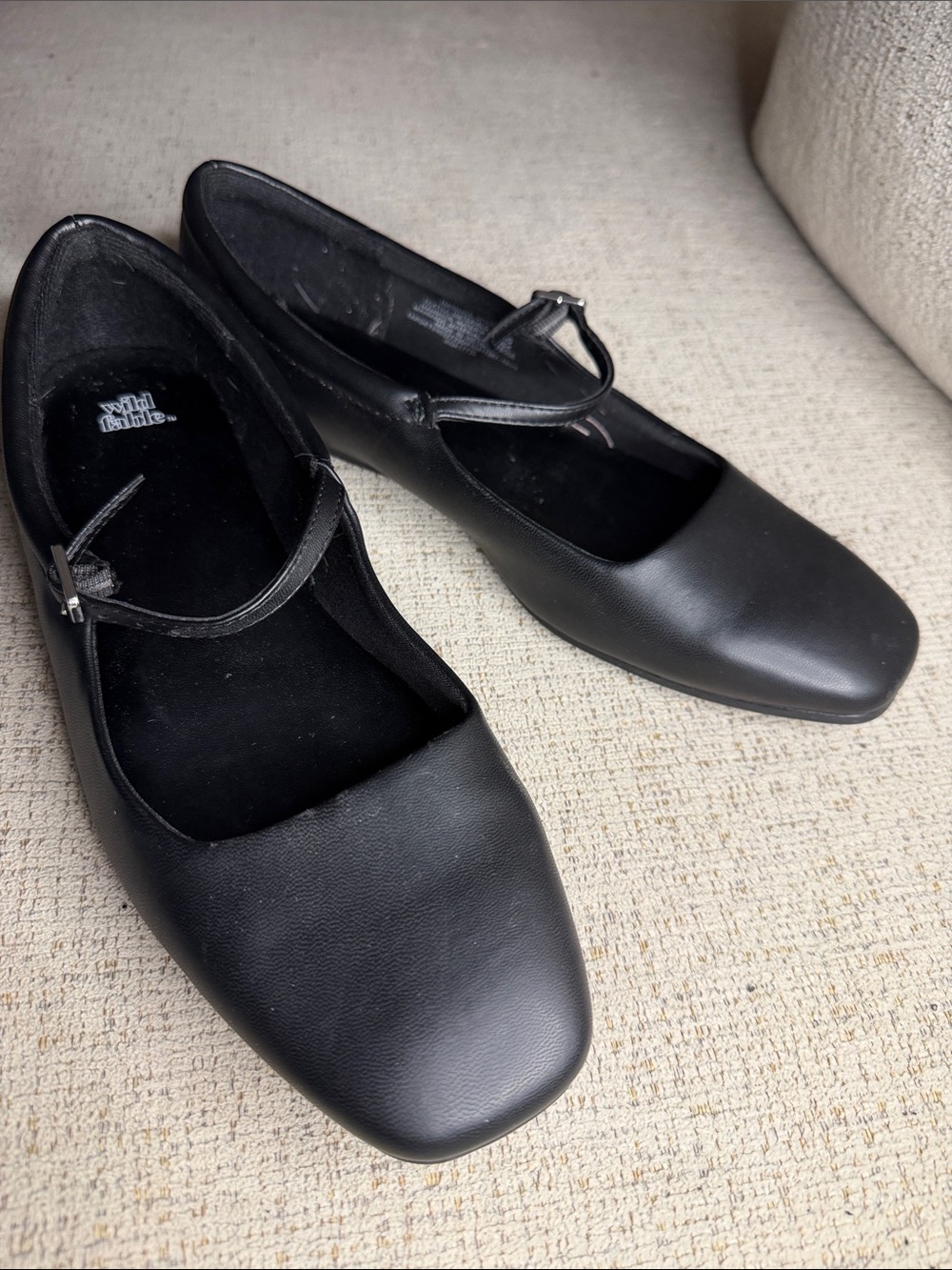 wild fable Black Square-Toe Mary Jane Flats
